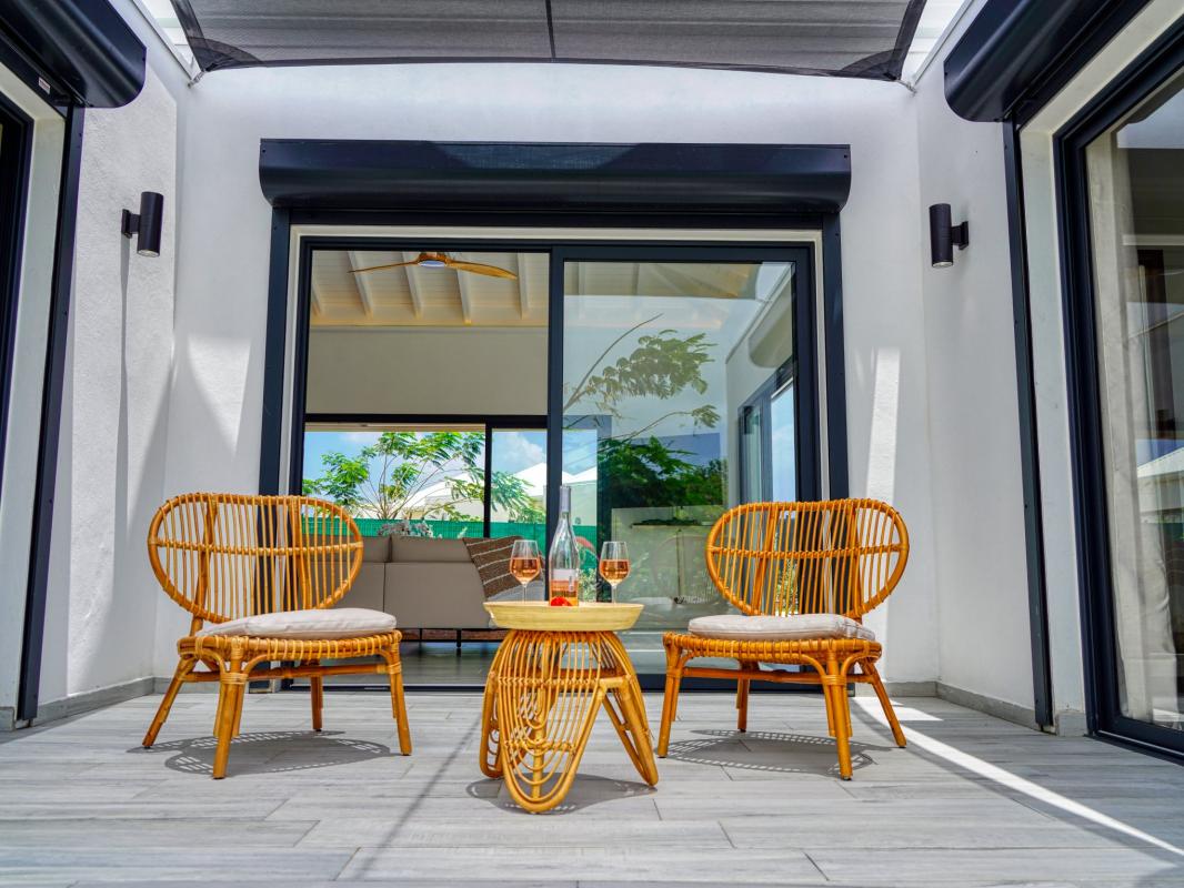 34.Location villa Saint François Guadeloupe - Terrasse entre 2 chambres